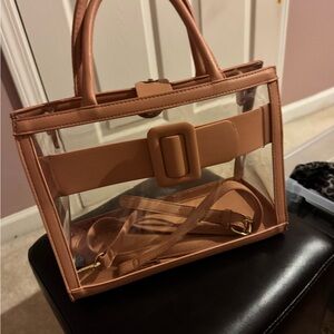 New see through bag good for traveling and work place body cross strap included
